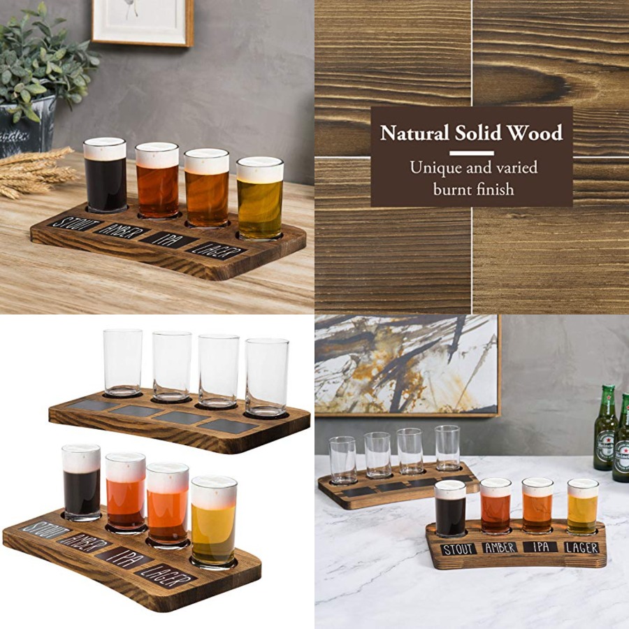 Beer Flight Set - Beer Flight Board Sampler Set with