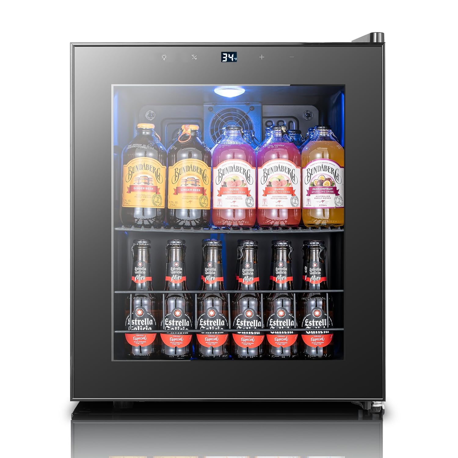 Wine Beer Mini Fridge - Beverage Refrigerator Cooler, 65 Cans Drink