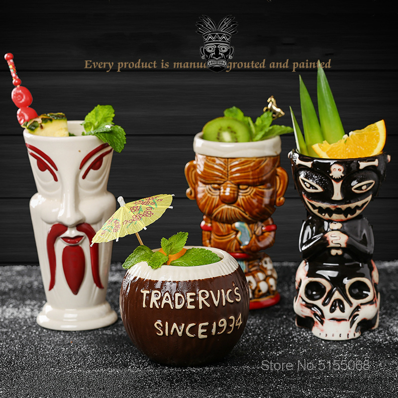 Wine With Beer Mix - Tiki Mug Ceramic Cocktail Glass Tropical