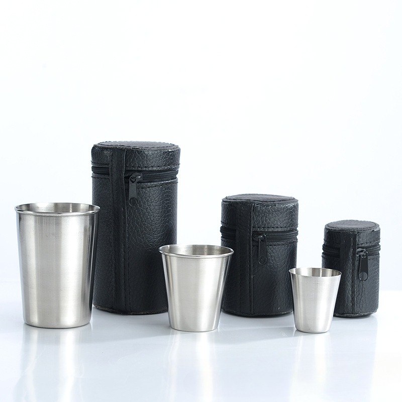 Beer Flight Set - Mini Stainless Steel Mugs 4 Piece