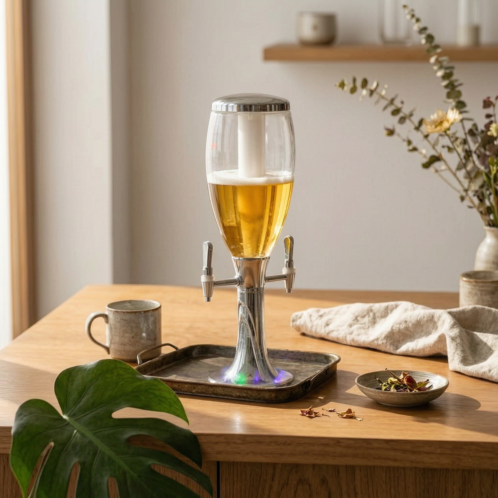 Wine Beer And - Beer Dispenser with Dual Taps Chilled