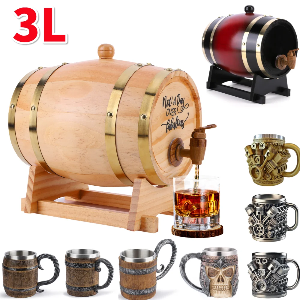 3L Wooden Whiskey Barrel with  – Wine Beer Tequila Bewertung und Preis