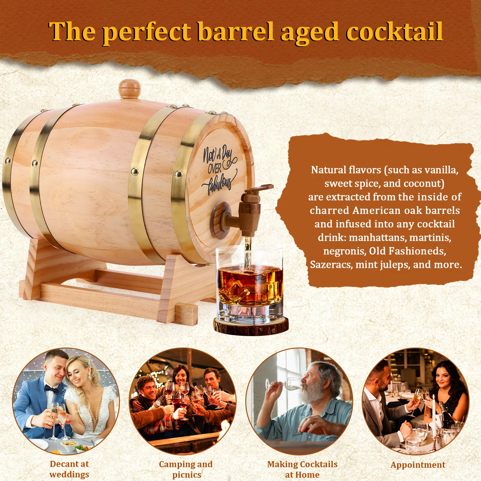 3L Wooden Whiskey Barrel with  – Wine Beer Tequila Bewertung und Preis