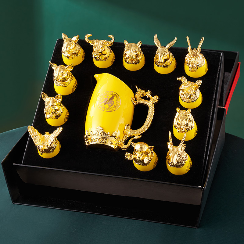 Gold-plated Twelve Animal Head – Wine Beer Tequila Bewertung und Preis