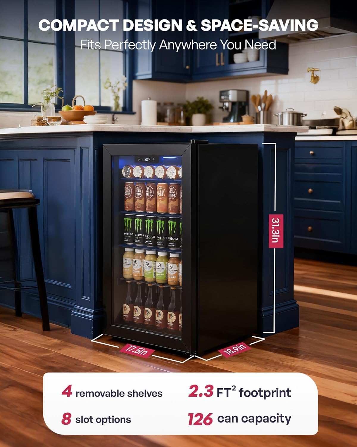 126 Can Mini Fridge with Glass – Wine Beer Mini Fridge Bewertung und Preis