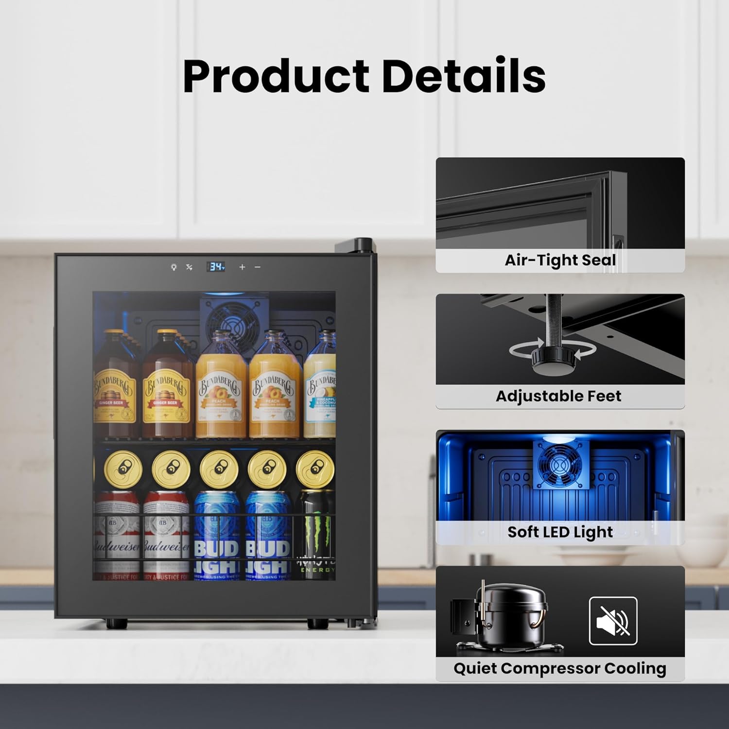 Beverage Refrigerator Cooler,  – Wine Beer Mini Fridge Bewertung und Preis