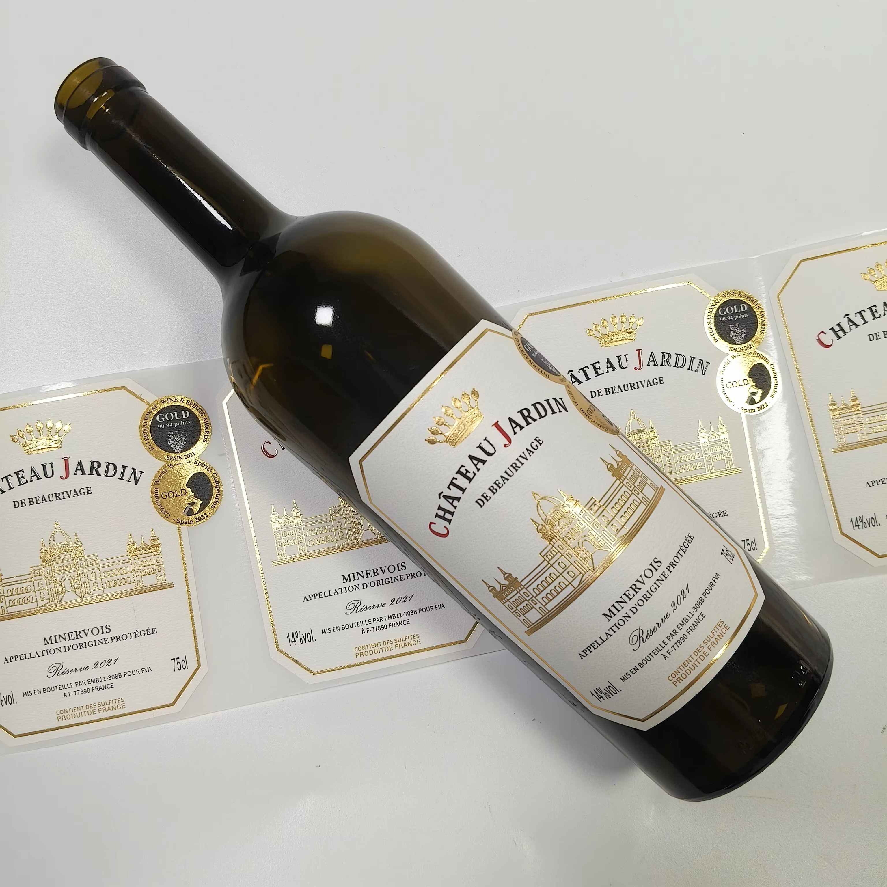 Custom Logo Sticker Gold Foil  – Wine Beer Juice Bewertung und Preis