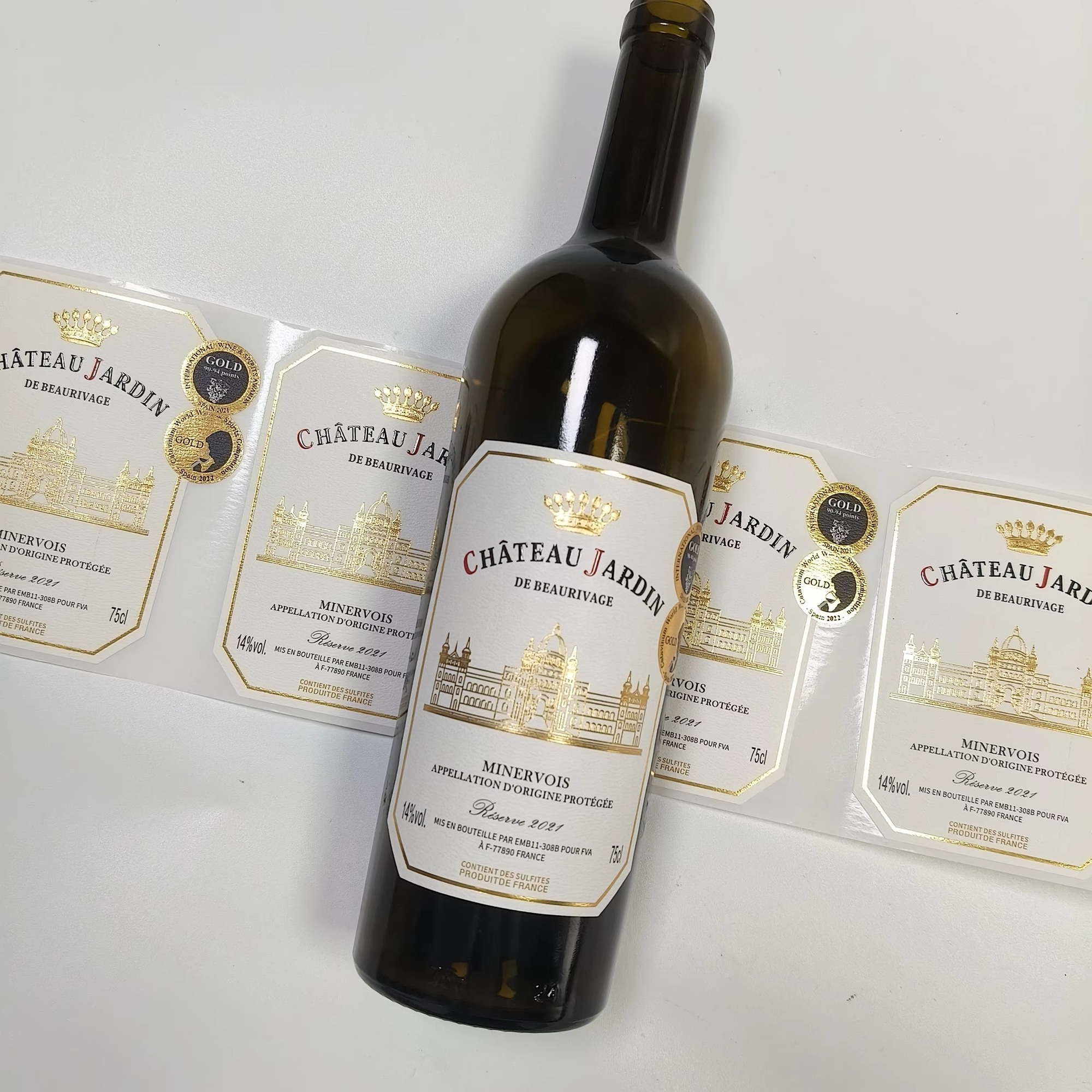 Custom Logo Sticker Gold Foil  – Wine Beer Juice Bewertung und Preis