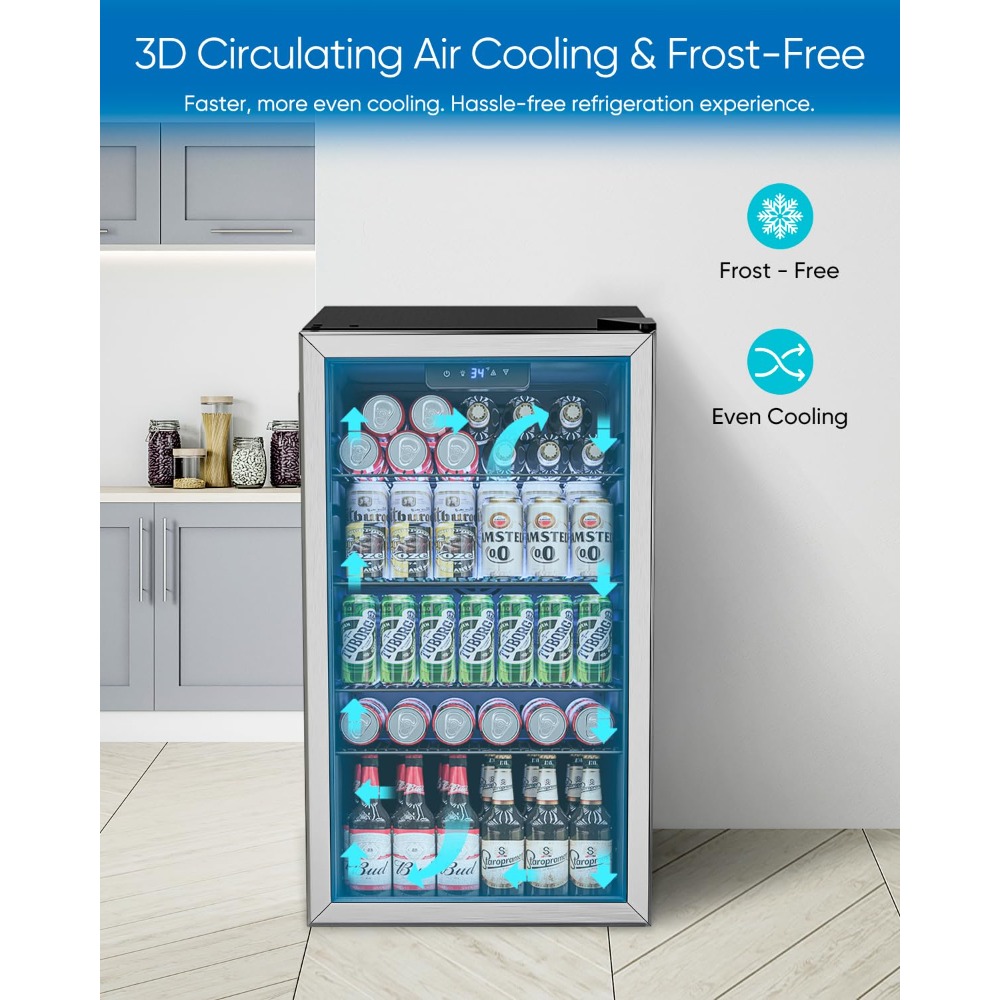 3.2 Cu.Ft Mini Fridge with Gla – Wine Beer Mini Fridge Bewertung und Preis
