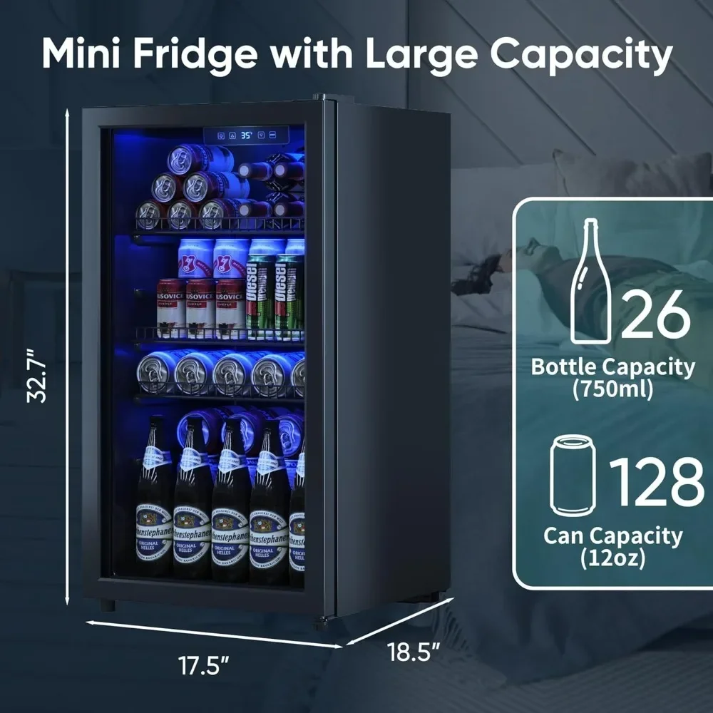 Mini Beverage Fridge with Glas – Wine Beer Mini Fridge Bewertung und Preis