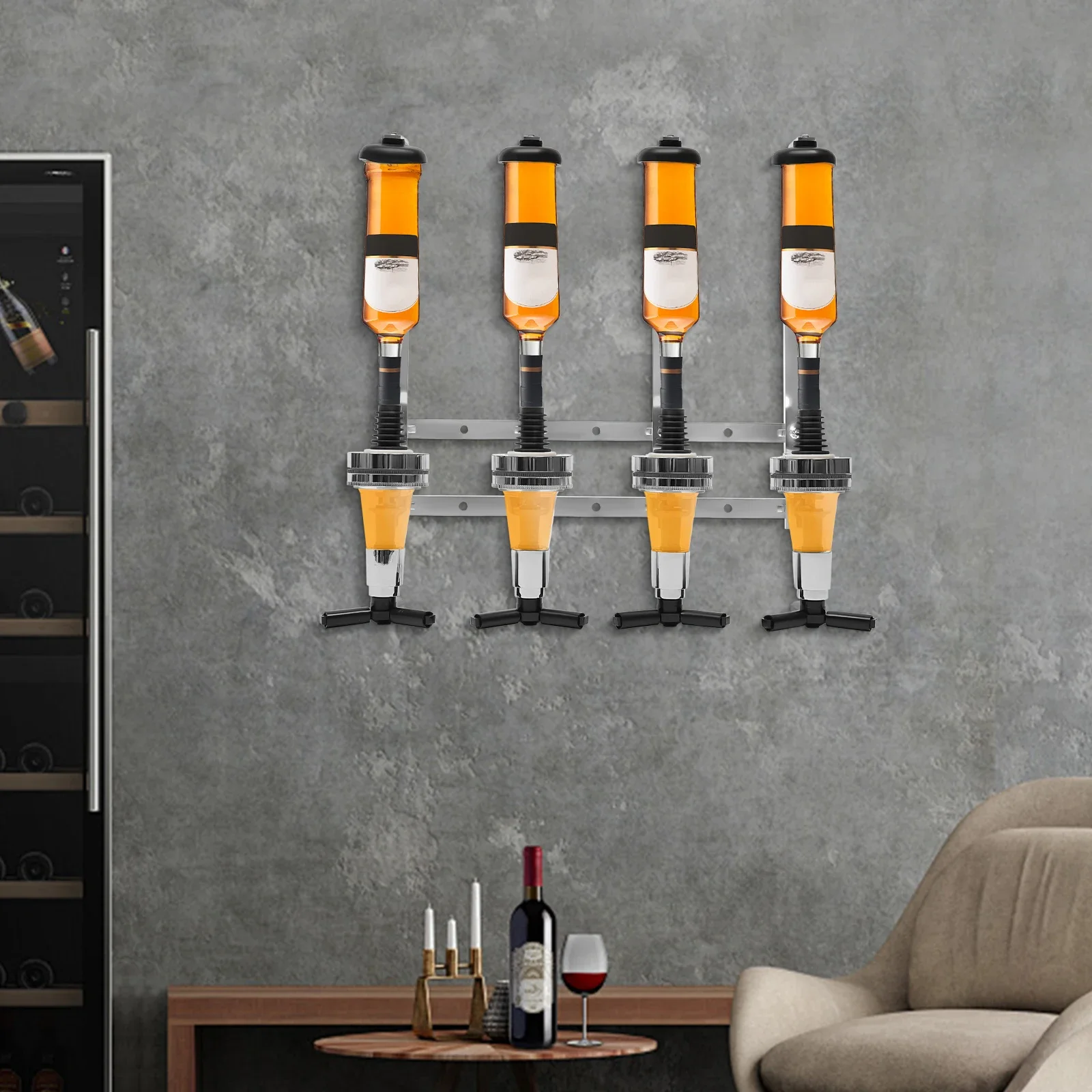 4-Bottle Wall Mount Liquor Dis – Wine To Beer Alcohol Bewertung und Preis
